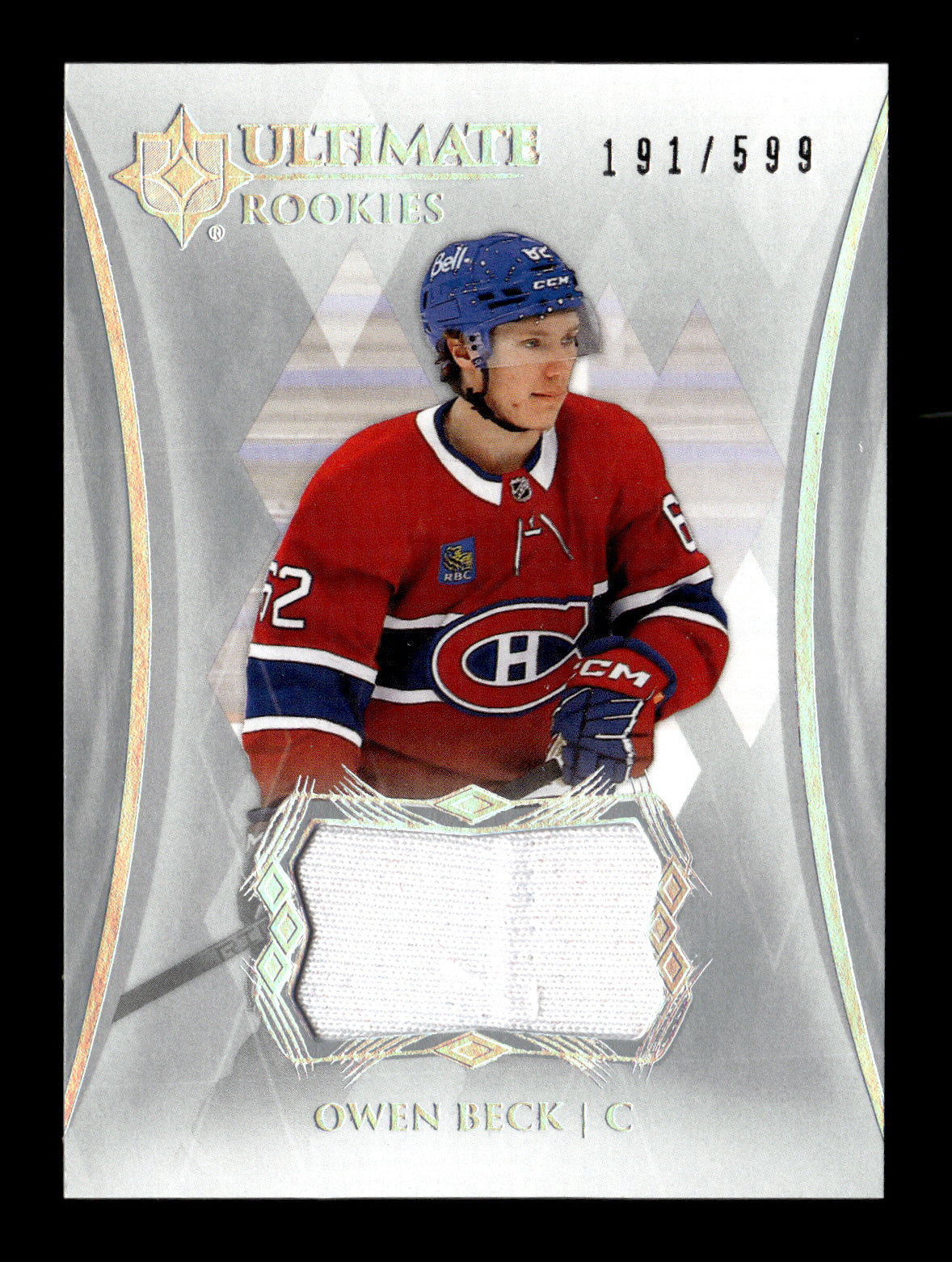 2023-24 Upper Deck Ultimate Collection Owen Beck #115 Ultimate Rookies Jersey #/599 Montreal Canadiens