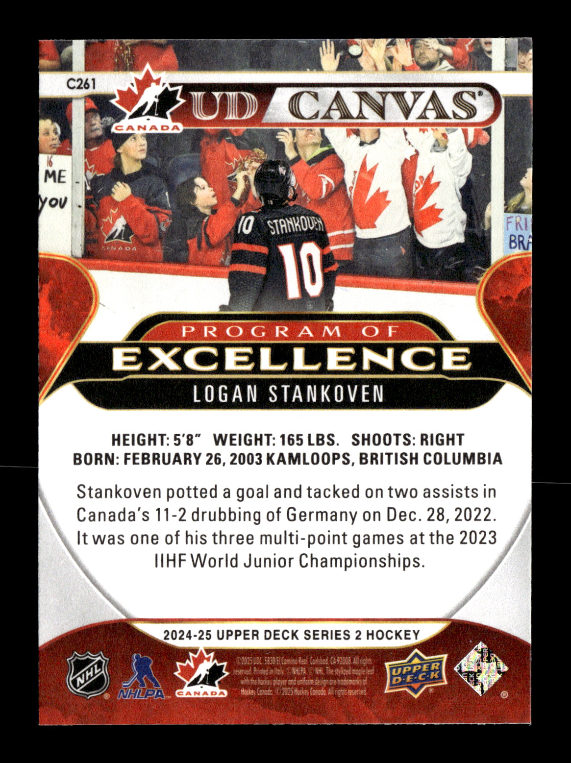 2024-25 Upper Deck Logan Stankoven #C261 UD Canvas Canada