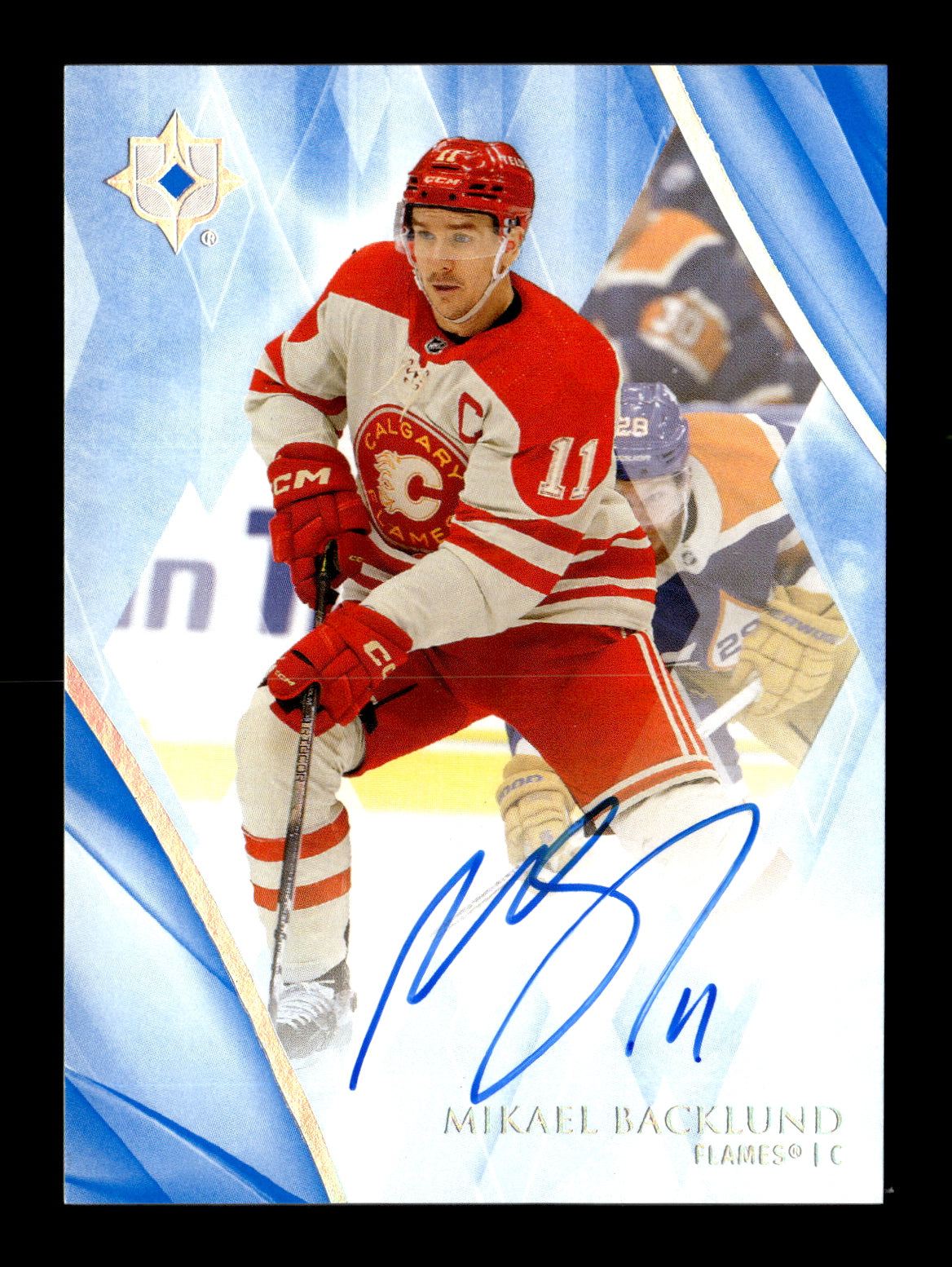 2023-24 Upper Deck Ultimate Collection Mikael Backlund #58 Autographs Calgary Flames