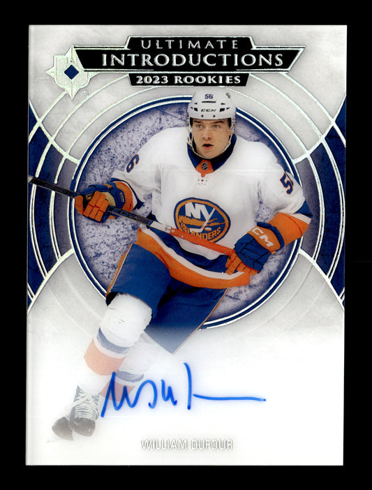 2023-24 Upper Deck Ultimate Collection William Dufour #UI-63 Ultimate Introductions Autographs New York Islanders