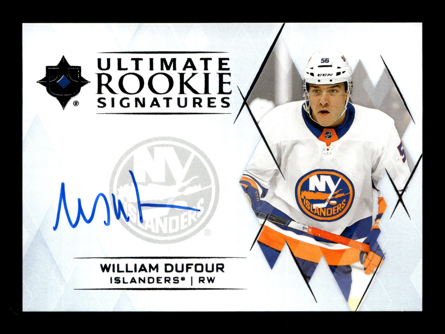 2023-24 Upper Deck Ultimate Collection William Dufour #URS-WD Ultimate Rookie Signatures New York Islanders