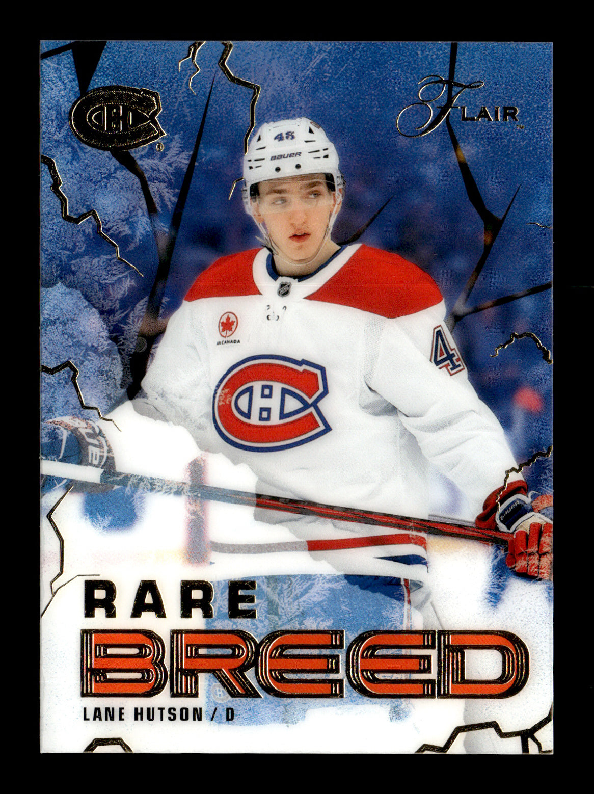 2025-26 Flair Lane Hutson #6 Rare Breed Montreal Canadiens