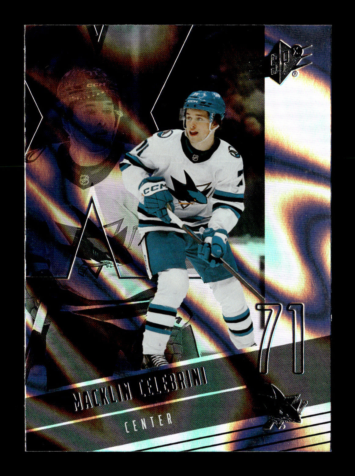 2025-26 SPx Macklin Celebrini #14 Silver San Jose Sharks