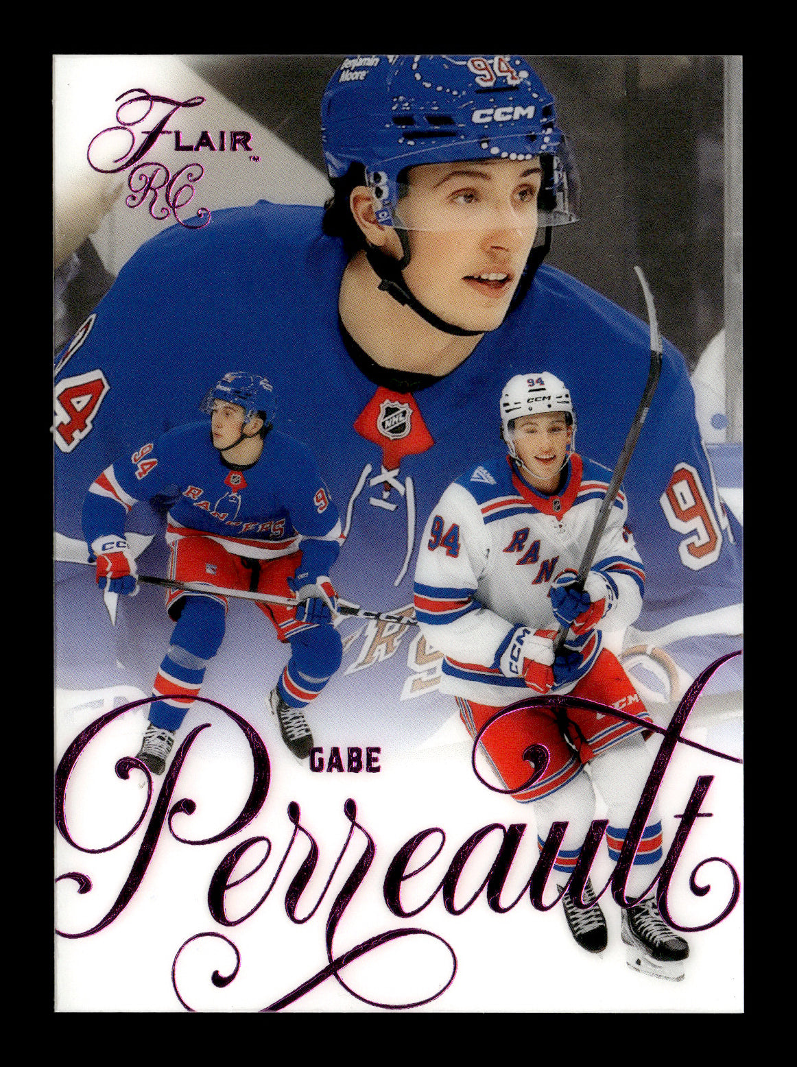 2025-26 Flair Gabe Perreault #184 Backcheck #/199 New York Rangers