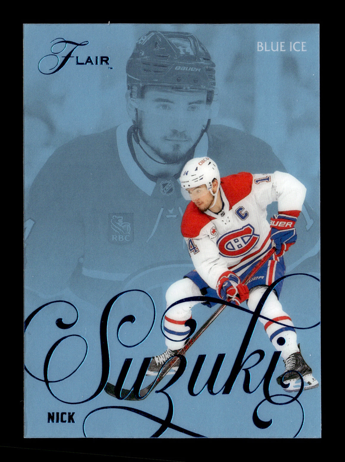 2025-26 Flair Nick Suzuki #65 Blue Ice #/49 Montreal Canadiens