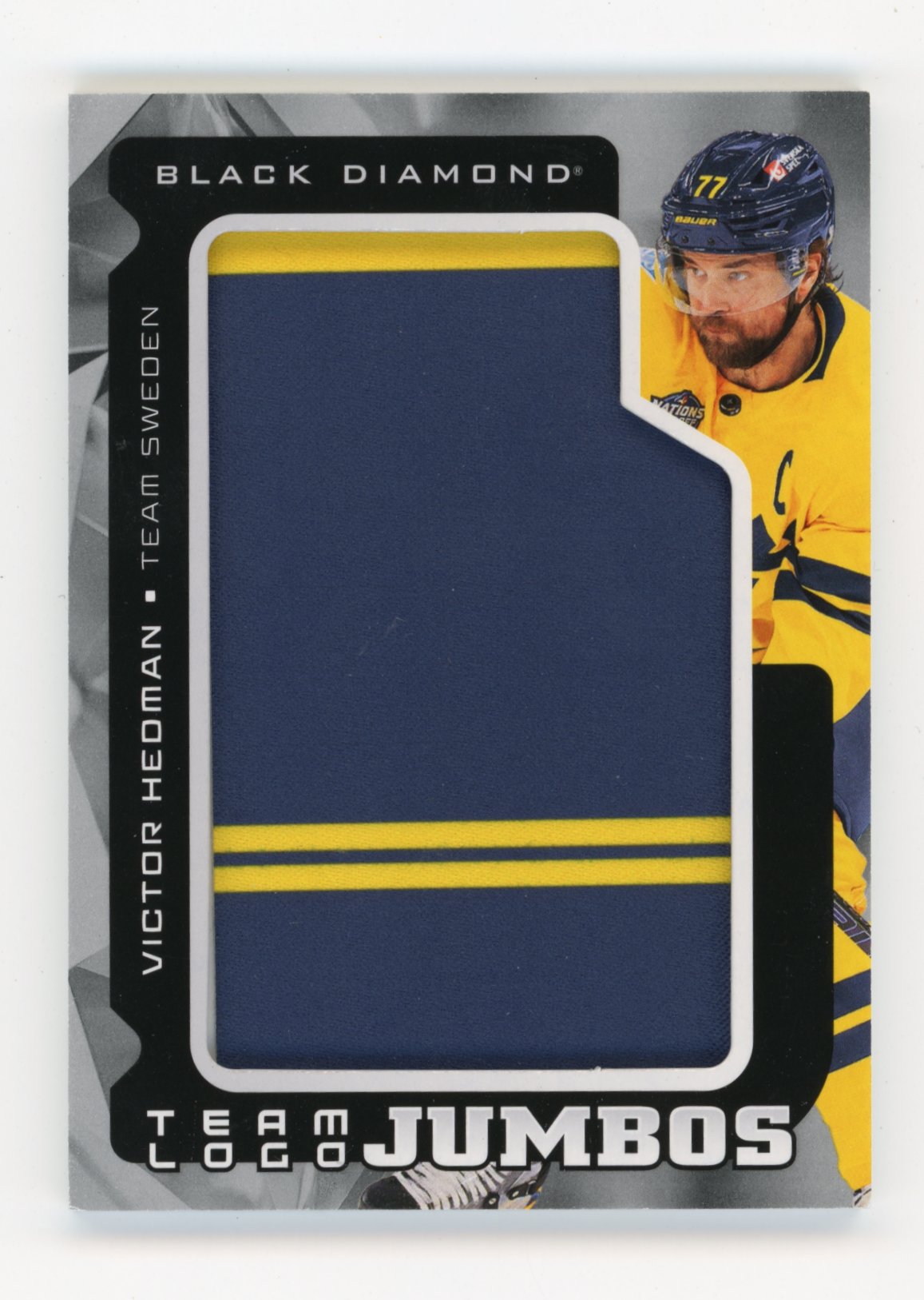 2025-26 Upper Deck Black Diamond Victor Hedman #TL-VH Team Logo Jumbo 4 Nations Face-Off Team Sweden Sweden