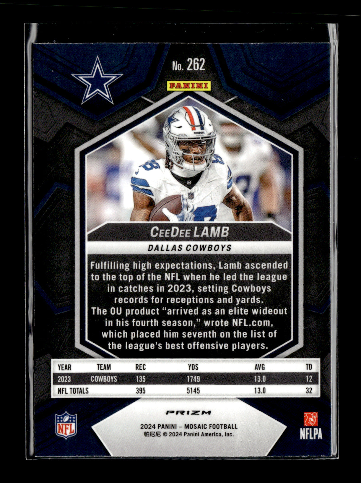 2024 Panini Mosaic CeeDee Lamb #262 Red Sparkle Dallas Cowboys