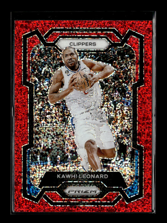 2023-24 Panini Prizm Kawhi Leonard #4 Prizms Red Sparkle Los Angeles Clippers