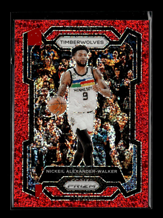2023-24 Panini Prizm Nickeil Alexander-Walker #218 Prizms Red Sparkle Minnesota Timberwolves
