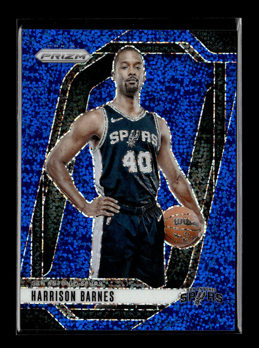 2024-25 Panini Prizm Harrison Barnes #55 Prizms Blue Sparkle #/144 San Antonio Spurs