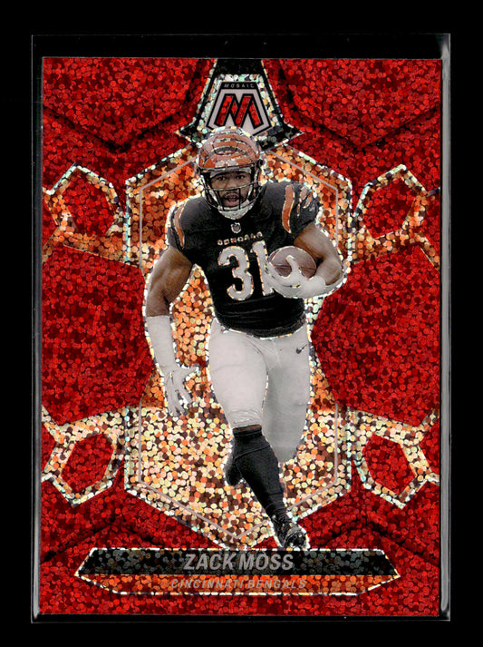 2024 Panini Mosaic Zack Moss #44 Red Sparkle Cincinnati Bengals