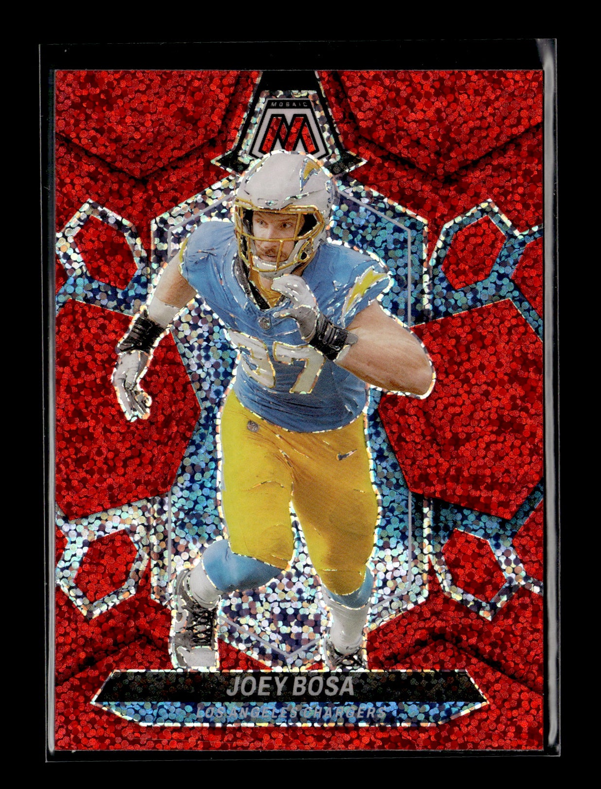 2024 Panini Mosaic Joey Bosa #124 Red Sparkle Los Angeles Chargers