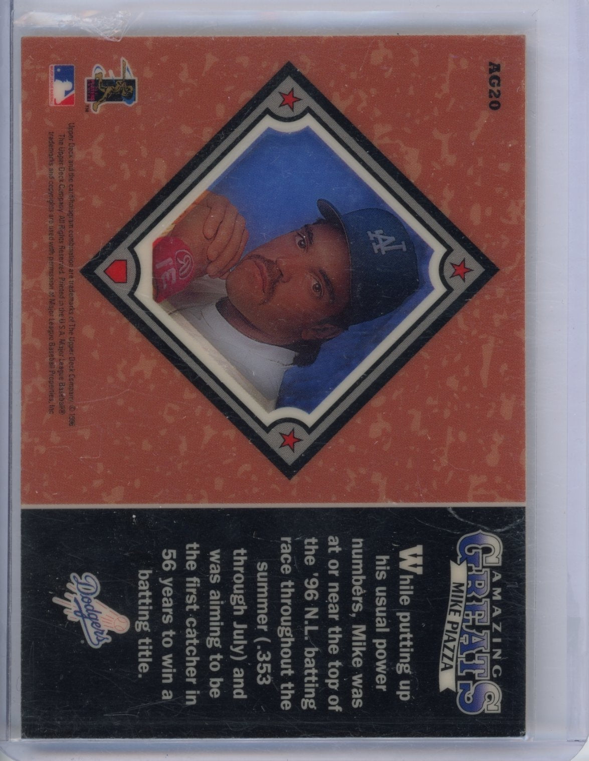 1997 Upper Deck Mike Piazza #AG20 Amazing Greats Los Angeles Dodgers