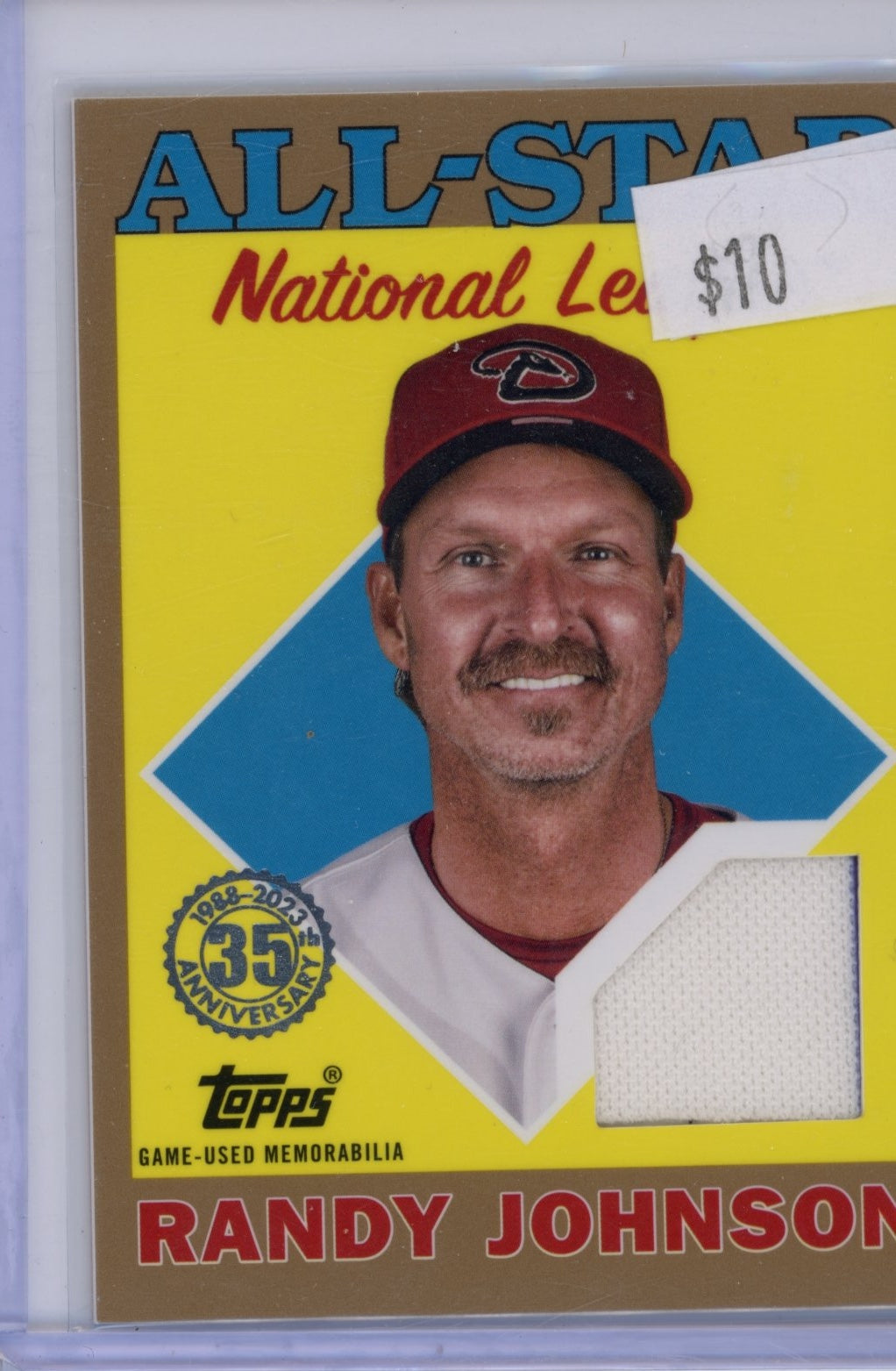 2023 Topps Randy Johnson #88ASR-RJ 1988 Topps Baseball 35th Anniversary All-Stars Relics Gold #/50 Arizona Diamondbacks