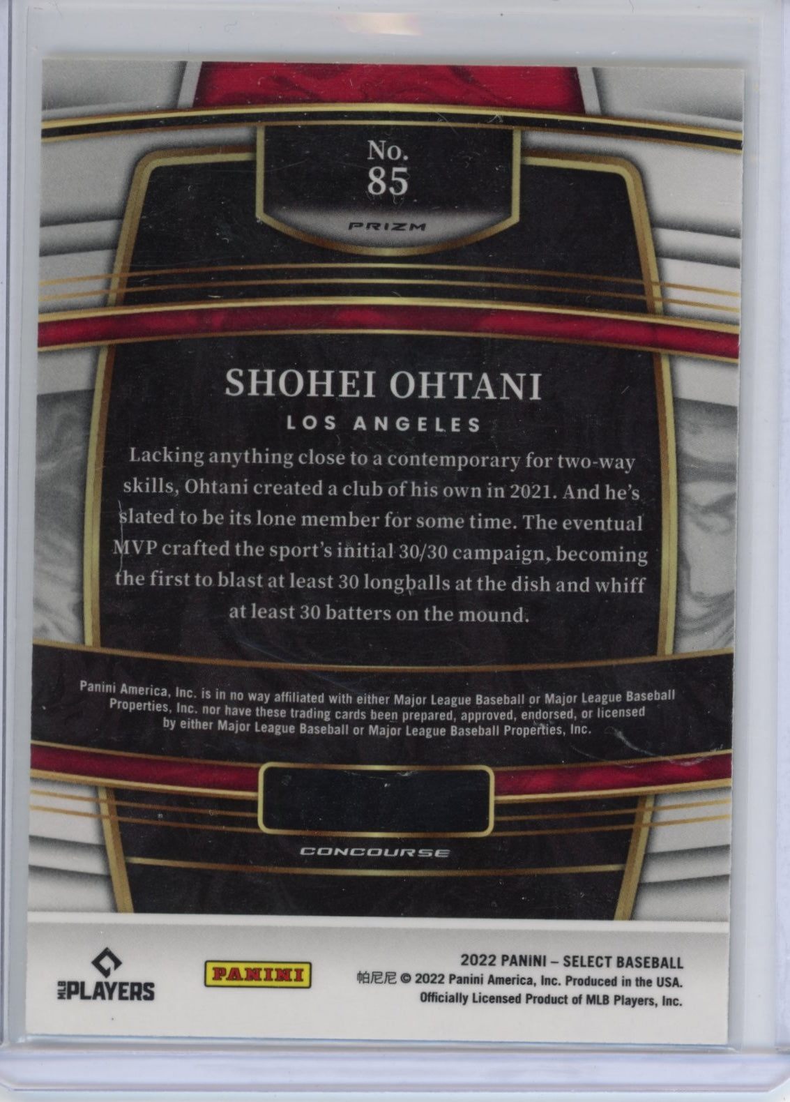 2020 Panini Select Shohei Ohtani #112 Scope Los Angeles Angels