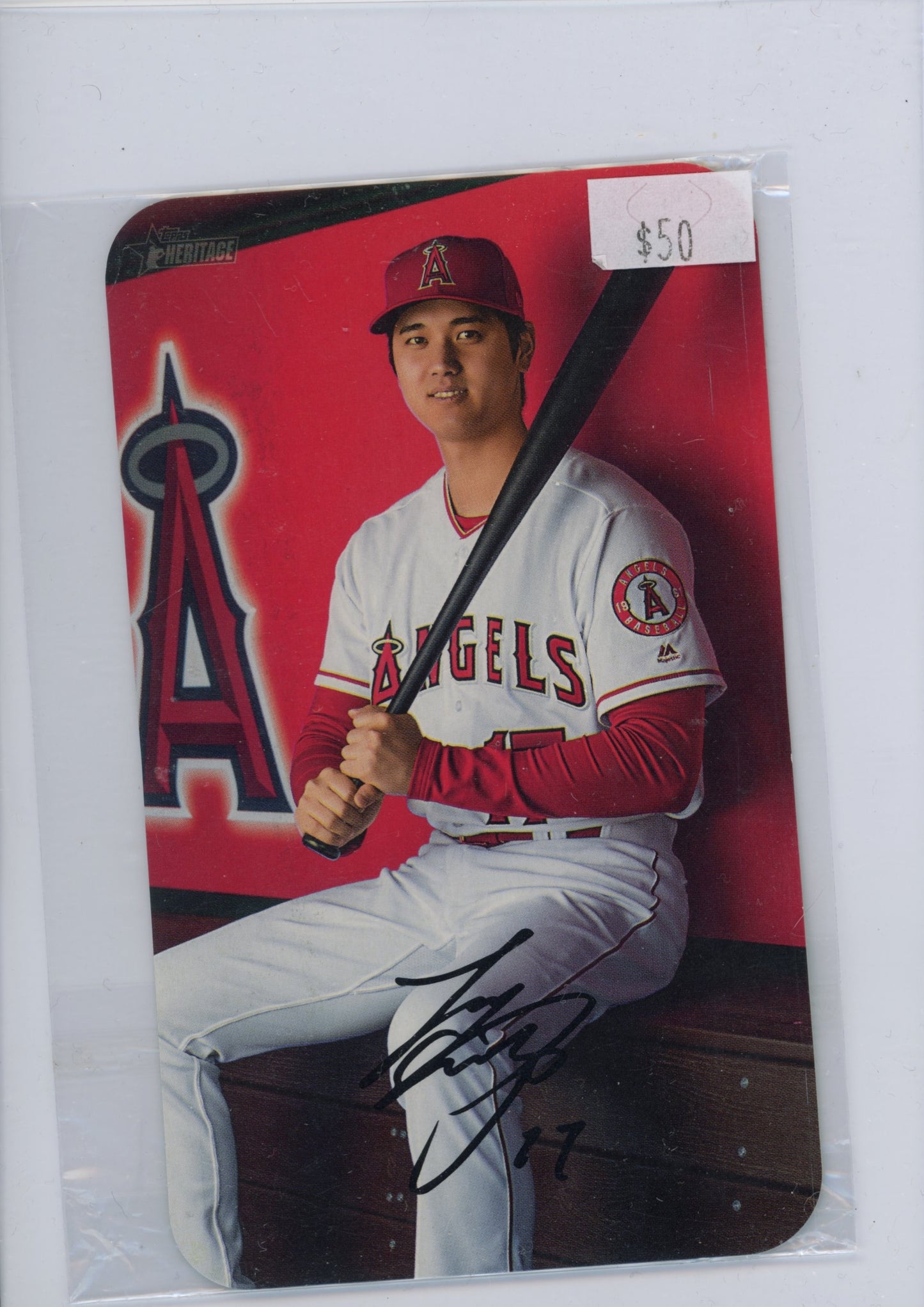 2020 Topps Heritage Shohei Ohtani #11 1971 Topps Super Baseball Box Toppers Los Angeles Angels