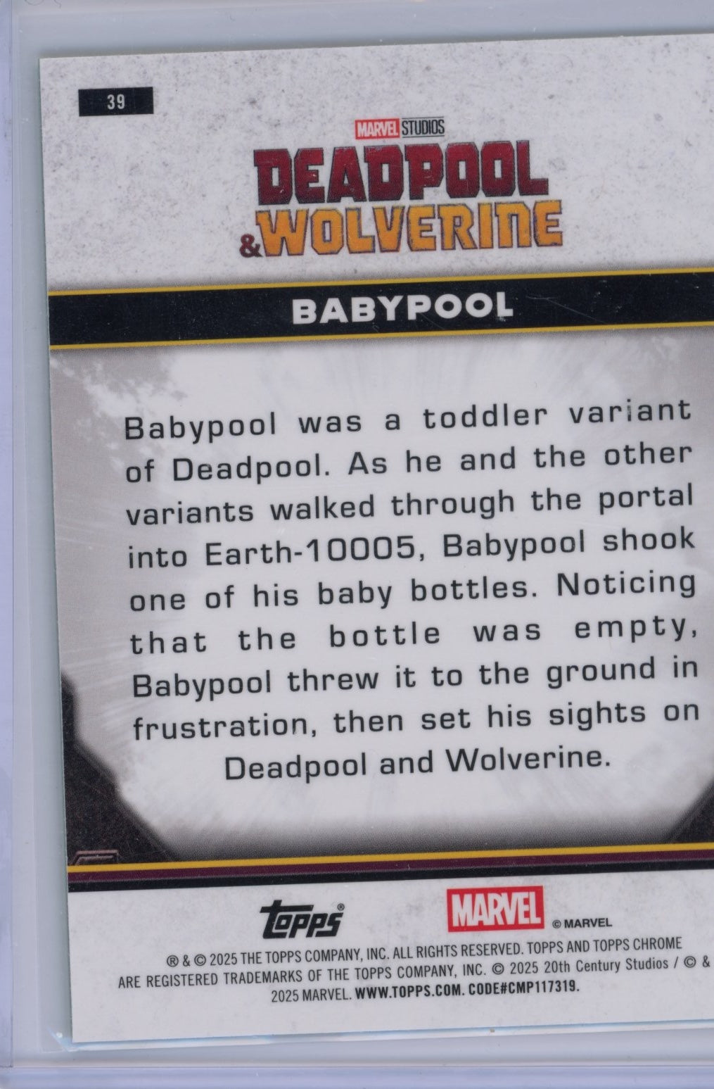 2025 Topps Chrome Marvel Deadpool Babypool #39 #/99