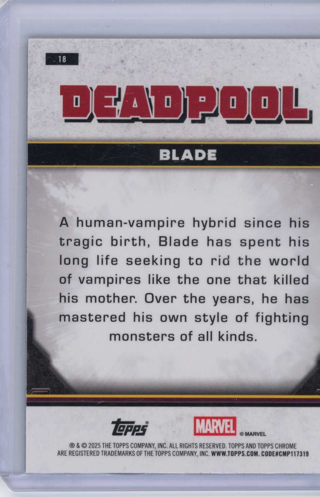 2025 Topps Chrome Deadpool and Wolverine Blade #/250 Purple Wave