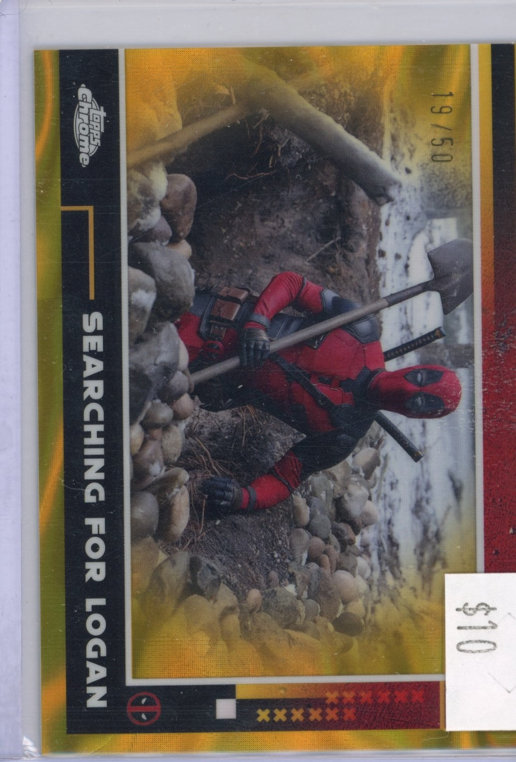 2025 Topps Chrome Deadpool and Wolverine Searching For Logan Gold Lava #/50