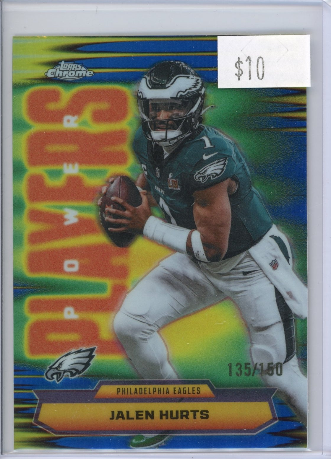 2025 Topps Chrome Jalen Hurts #PP-4 Power Players Refractor Philadelphia Eagles Blue #/150
