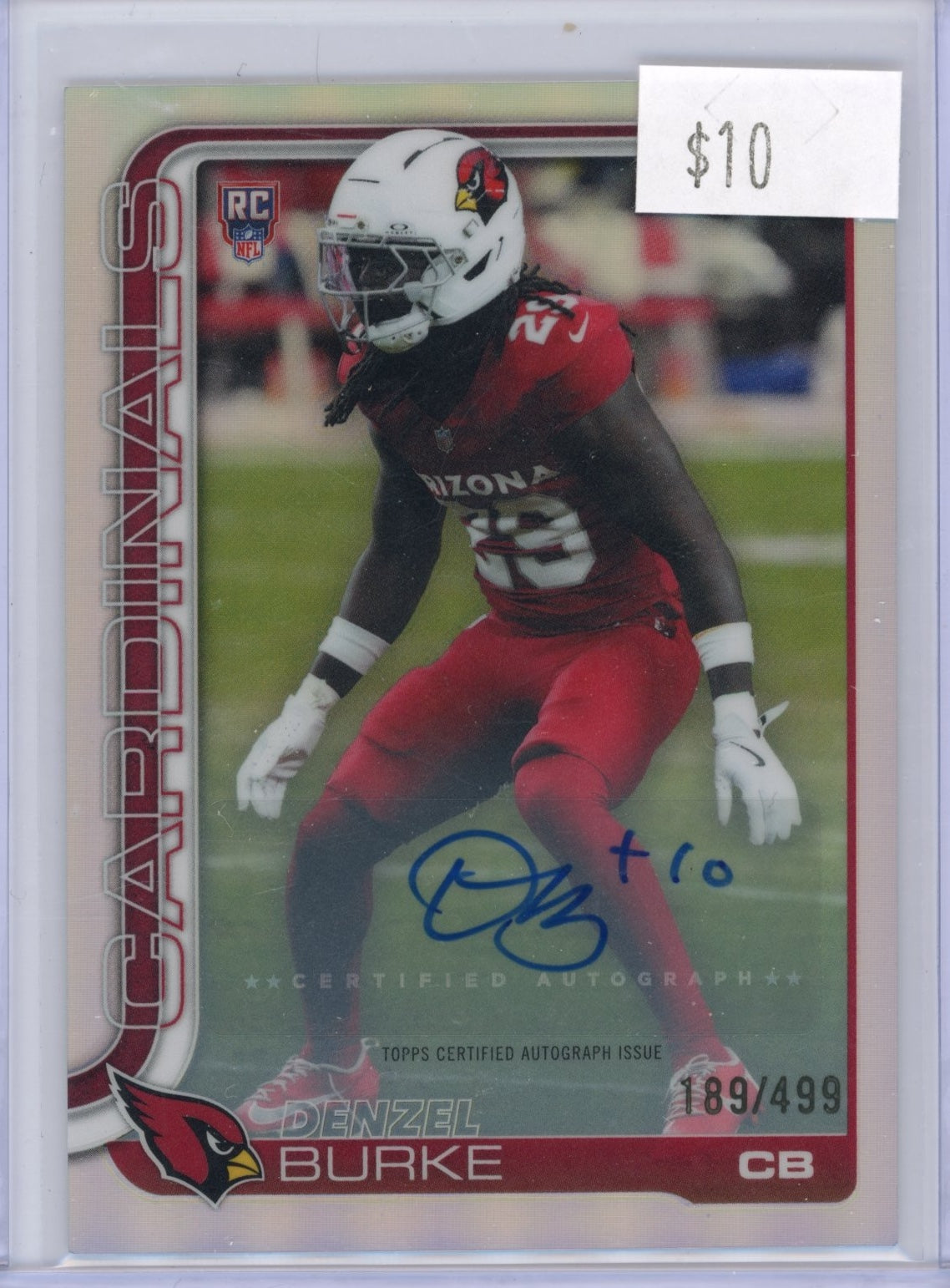 #189 Denzel Burke SN499 Autograph Refractor #/499
