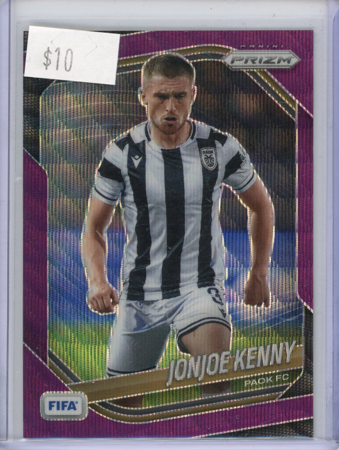 2025-26 Panini Prizm FIFA Jonjoe Kenny #47 Purple Wave Prizms #/49 PAOK FC