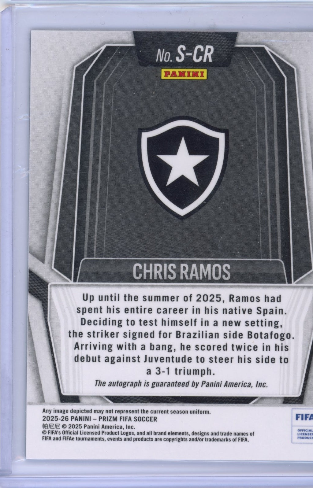 2025 #SCR Chris Ramos Prizm FIFA Autograph