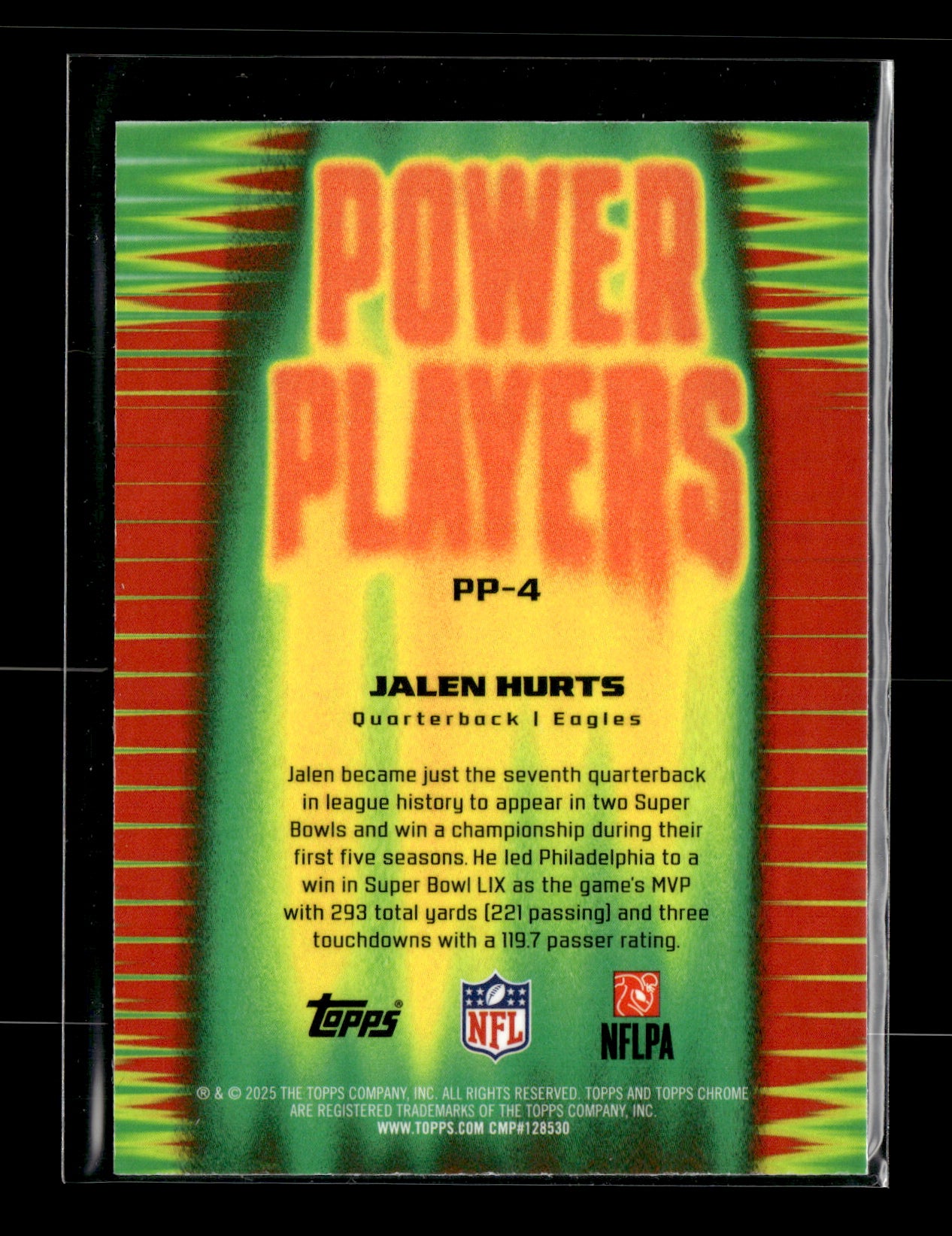 2025 Topps Chrome Jalen Hurts #PP-4 Power Players Blue Refractor #/150 Philadelphia Eagles