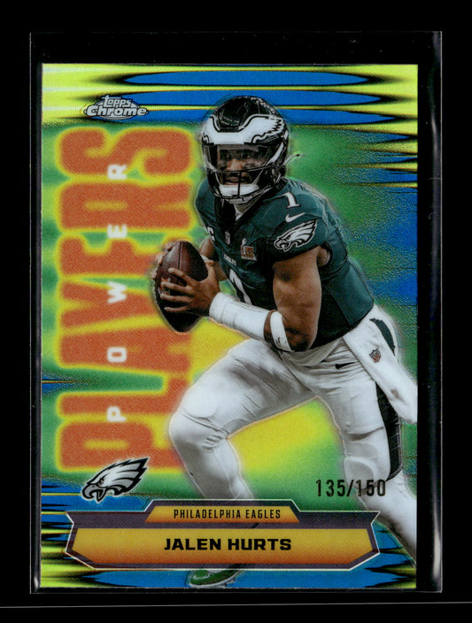 2025 Topps Chrome Jalen Hurts #PP-4 Power Players Blue Refractor #/150 Philadelphia Eagles