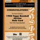 2023 Topps Randy Johnson #88ASR-RJ 1988 Topps Baseball 35th Anniversary All-Stars Relics Gold #/50 Arizona Diamondbacks