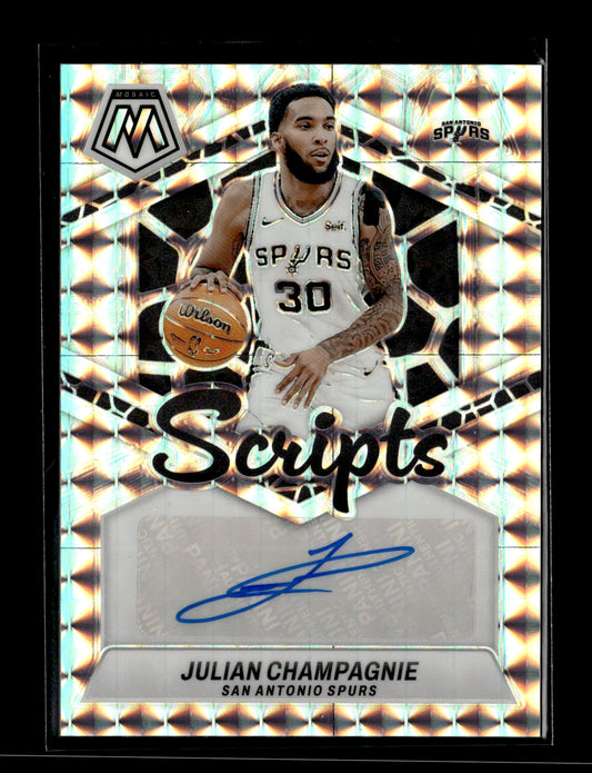 2023-24 Panini Mosaic Julian Champagnie #MS-CHM Scripts San Antonio Spurs