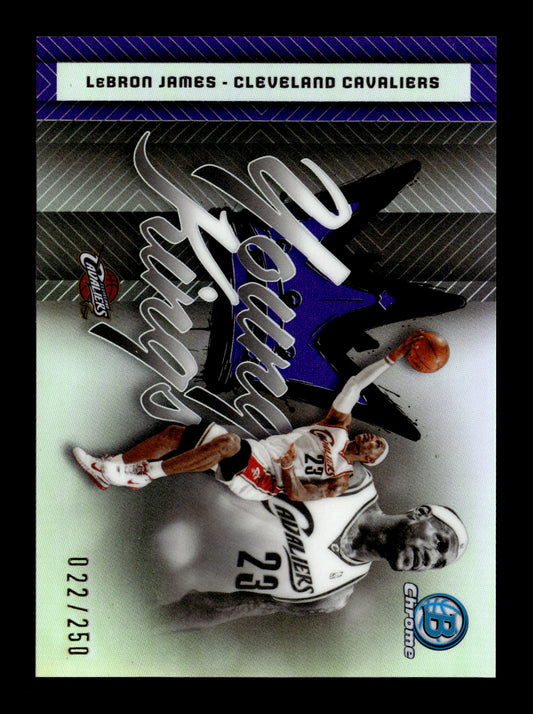 2025-26 Bowman LeBron James #YK-5 Young Kings Purple Refractors #/250 Cleveland Cavaliers