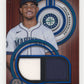 2025 Topps Tribute Julio Rodríguez #DR-JR Dual Relic Single Player Blue #/150 Seattle Mariners
