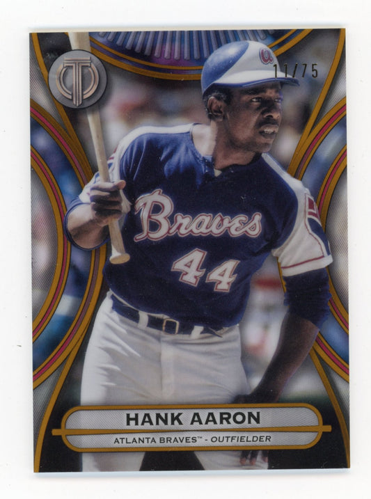 2025 Topps Tribute Hank Aaron #18 Gold #/75 Atlanta Braves
