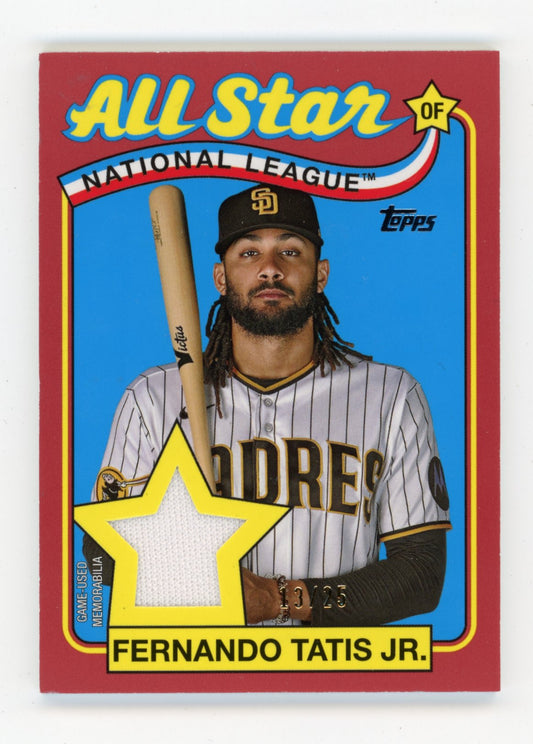 2024 Topps Fernando Tatis Jr. #89ASR-FT 1989 Topps Baseball 35th Anniversary All-Stars Relics Red #/25 San Diego Padres