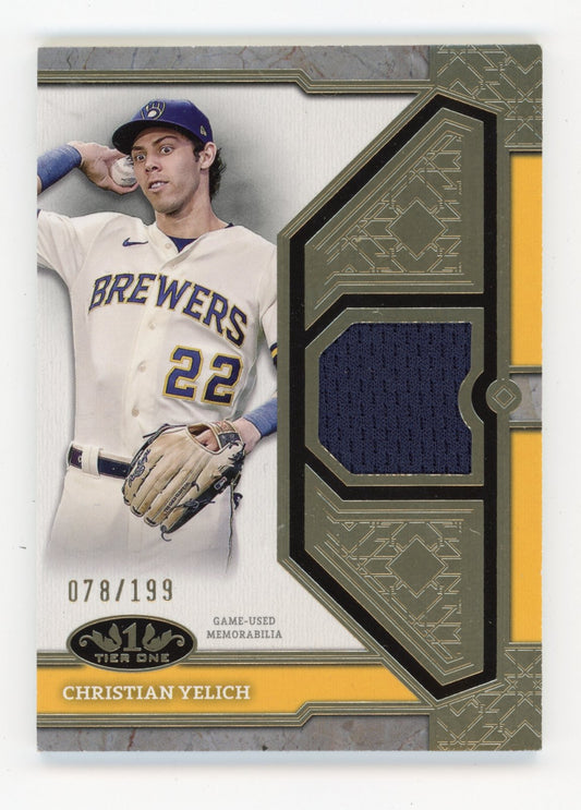 2016 Topps Tier One - Tier One Relics Christian Yelich #T1R-CY #/199 Miami Marlins