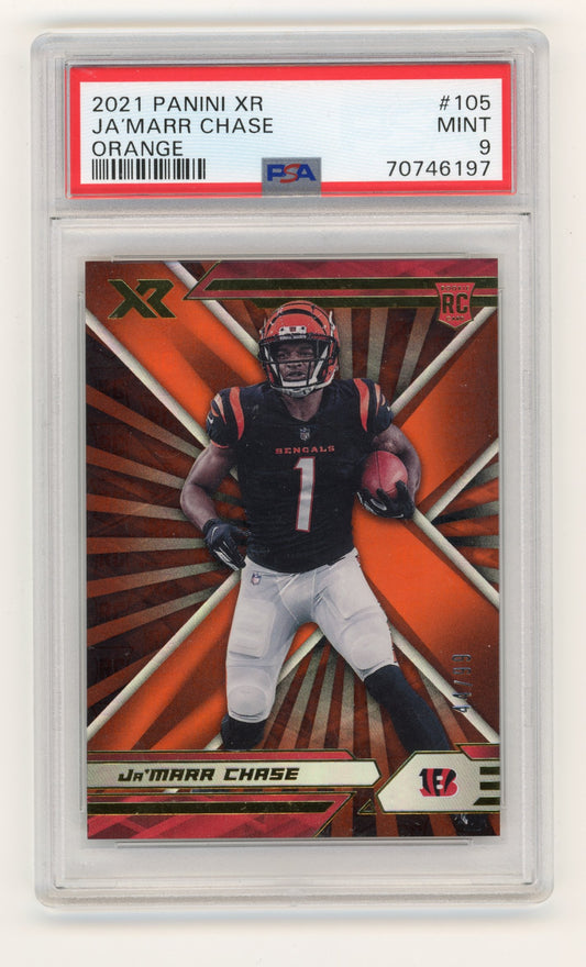 2021 Panini XR Ja'Marr Chase #105 Orange #/99 Cincinnati Bengals