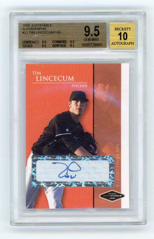 2006 Justifiable Tim Lincecum #JF-22 Autographs San Francisco Giants
