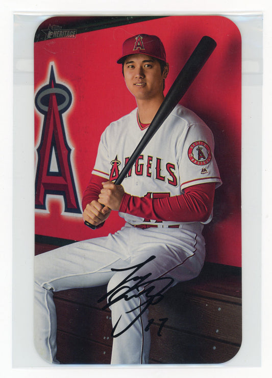 2020 Topps Heritage Shohei Ohtani #11 1971 Topps Super Baseball Box Toppers Los Angeles Angels