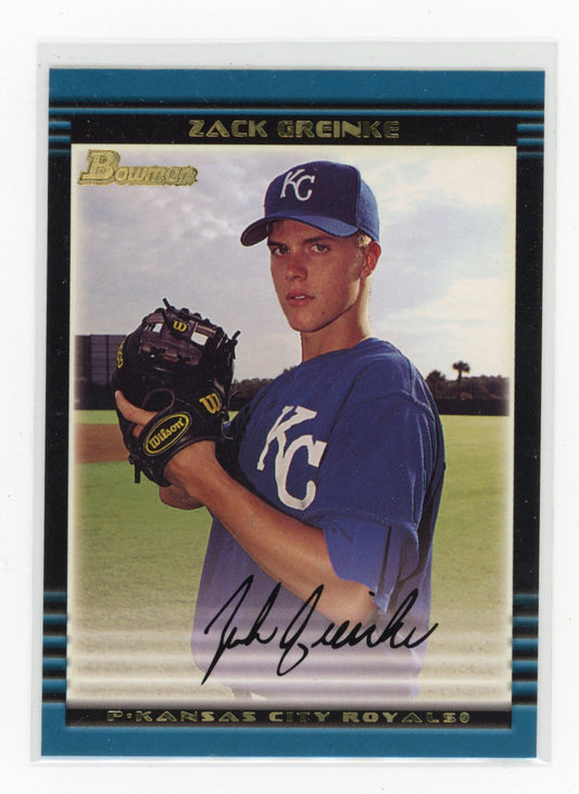 2002 Bowman Draft Picks & Prospects Zack Greinke #BDP6 Kansas City Royals