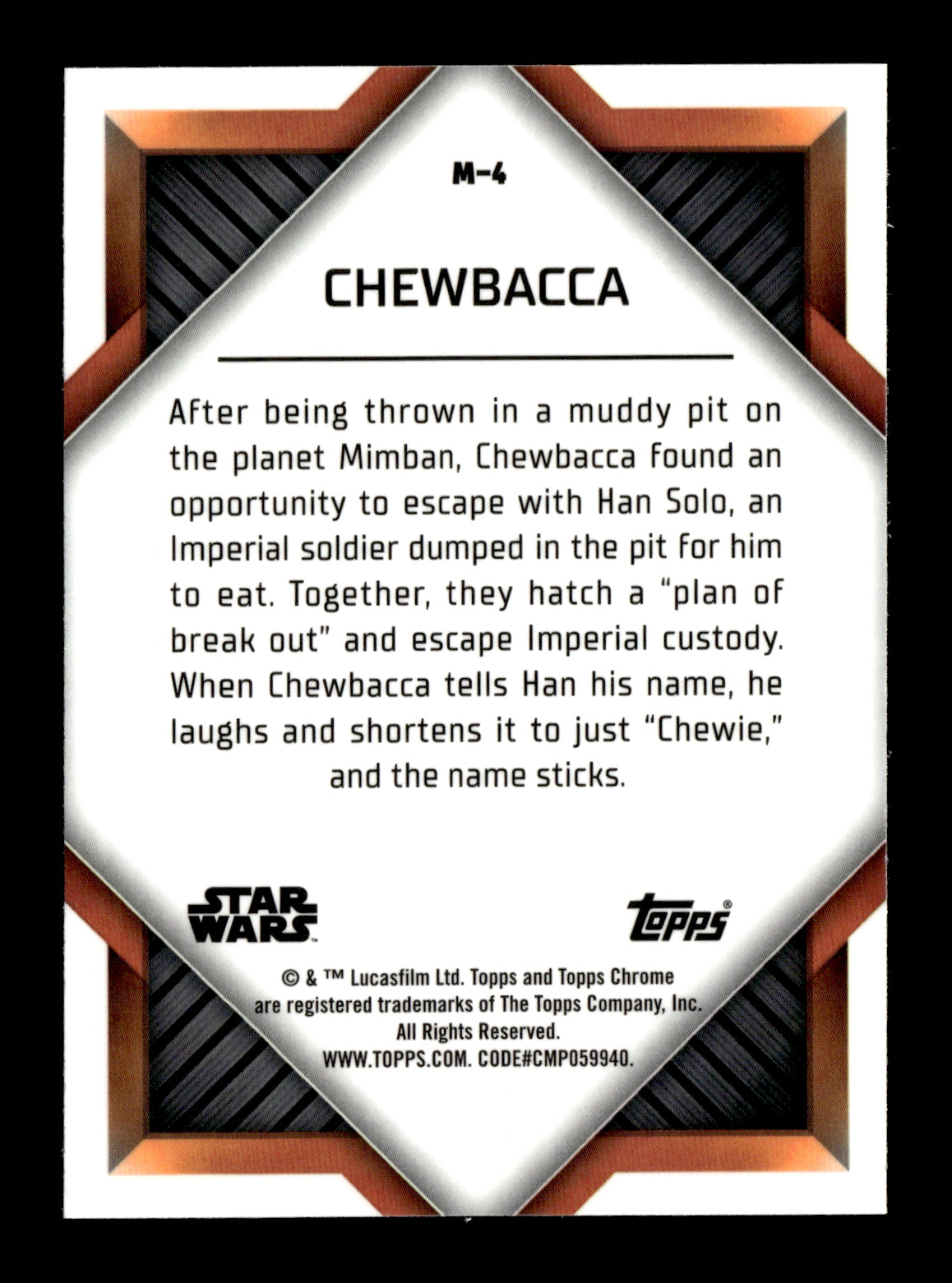2023 Topps Chrome Star Wars Chewbacca #M-4 Monikers