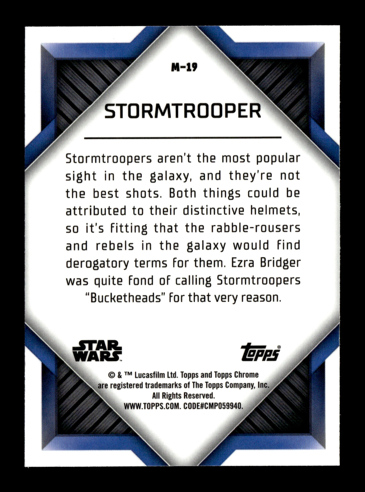 2023 Topps Chrome Star Wars Stormtrooper #M-19 Monikers