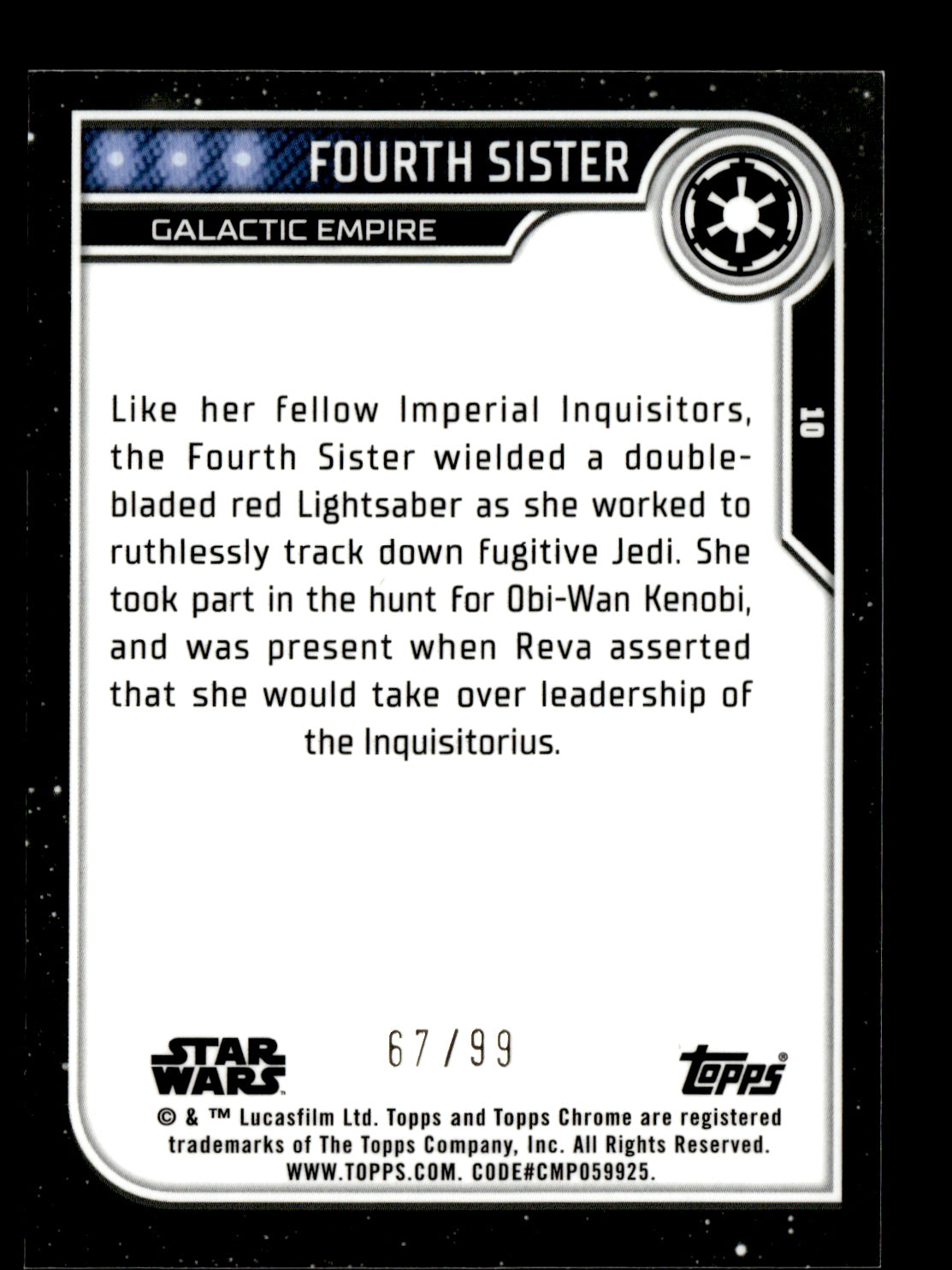 2023 Topps Chrome Star Wars Fourth Sister #10