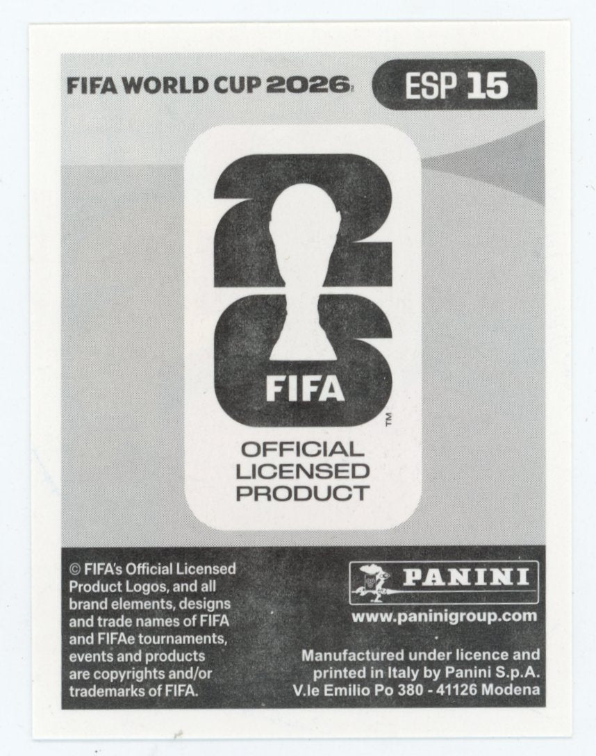 2026 Panini FIFA World Cup Stickers (Blue Fronts w/ White Border) Lamine Yamal #ESP15 Spain