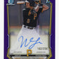 2026 Bowman Wyatt Sanford #CPA-WS Chrome Prospect Autographs Purple Refractors #/250 Pittsburgh Pirates