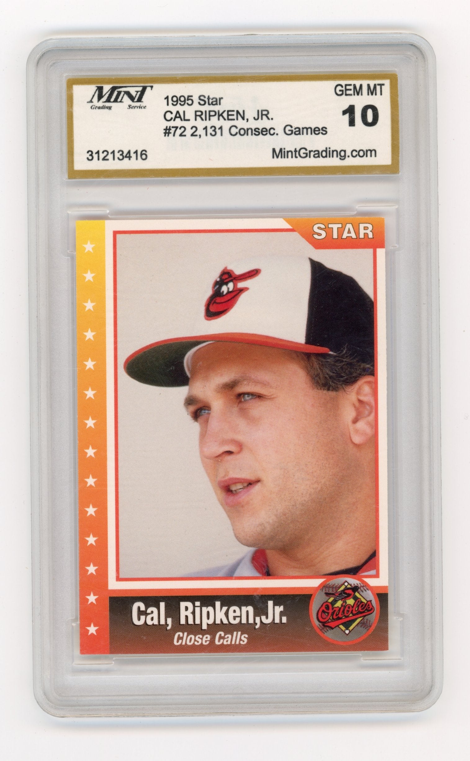 1995 Star Cal Ripken, Jr. 80 (Unlicensed) Cal Ripken Jr. #72 Baltimore Orioles