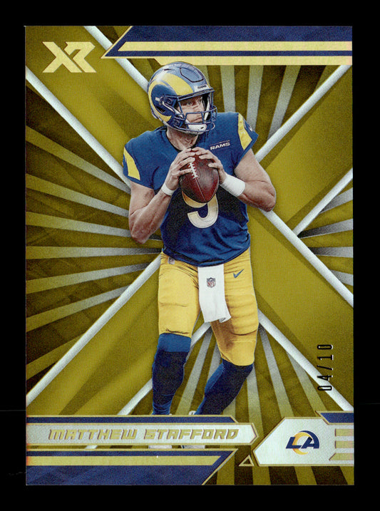 2021 Panini XR Matthew Stafford #55 Gold #/10 Los Angeles Rams