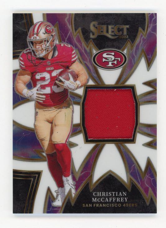 2023 Panini Select Christian McCaffrey #SP-CMC Sparks White Prizm #/75 San Francisco 49ers
