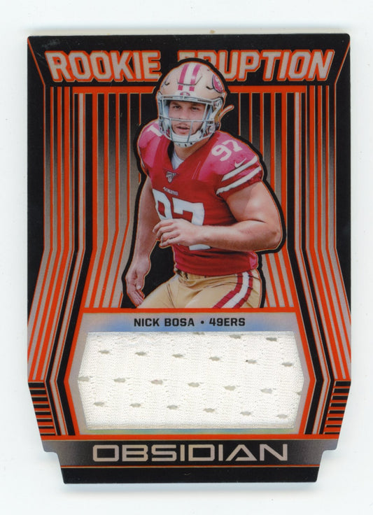2019 Panini Obsidian Nick Bosa #RE-40 Rookie Eruption Electric Etch Orange #/50 San Francisco 49ers