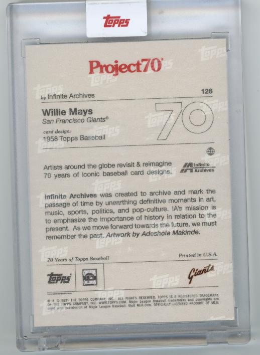 2021-22 Topps Project70 Willie Mays #128 San Francisco Giants